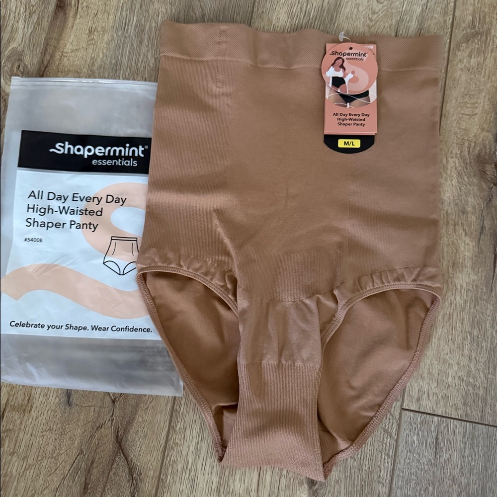 (M/L) TAN Shapermint High-Waisted Shaper Panty
